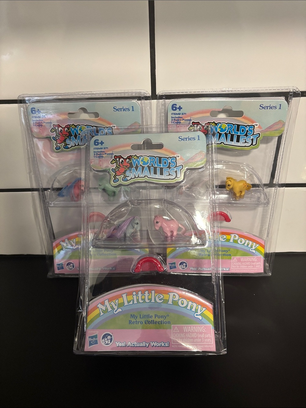 World's Smallest My Little Pony Retro
Collection Series 1 COMPLETE Set of 3-NIB